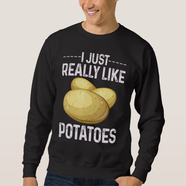 Cool Potatis Grönsak Kostym Jag verkligen Gillar P Lång Ärmad Tröja (Framsida)