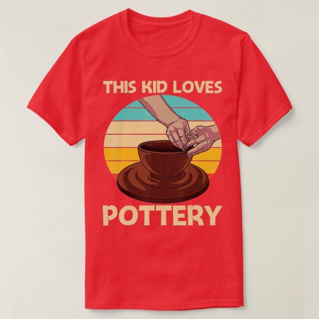 Cool Pottery Design For Kids Boys Pottery Ceramic  T Shirt (Design framsida)