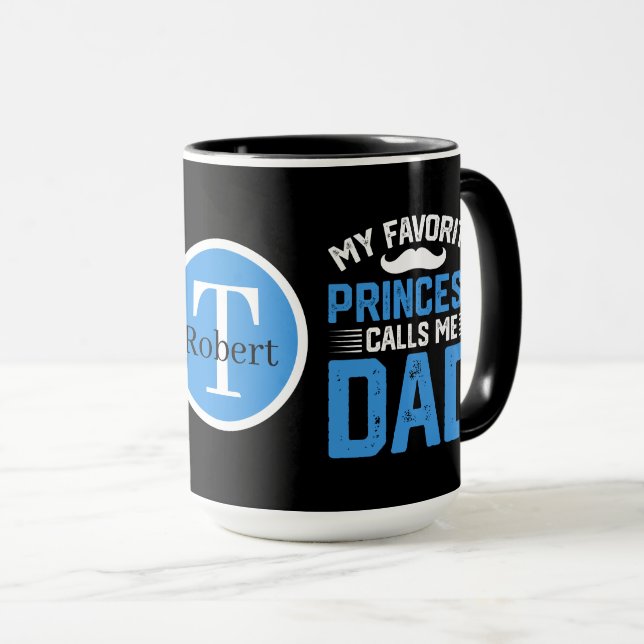 Cool Princess Pappa lägg till monogram Mugg (Framsida höger)