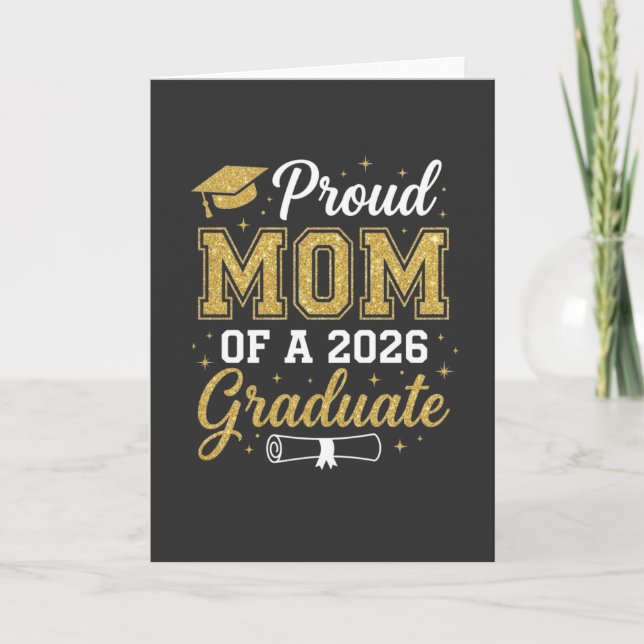 Cool Proud Mom Class of 2026, Graduation Gift for Kort (Framsida)