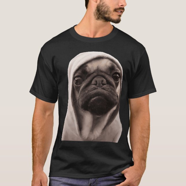 COOL PUG HUND - HIP HOP STIL T SHIRT (Framsida)