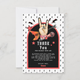 Cool Punk Rockstar Birthday Thank You Card Tack Kort