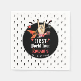 Cool Punk Rockstar First Birthday  Pappersservett