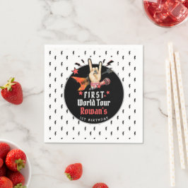 Cool Punk Rockstjärna Första Födelsedag Pappersservett