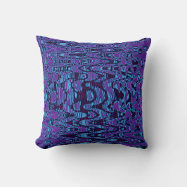 Cool Purple and Blue Abstract Tie Dye Retro Waves Kudde