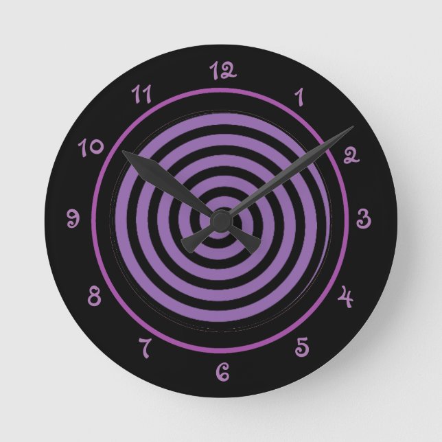 Cool Purple Spiral Vortex Rund Klocka (Framsida)