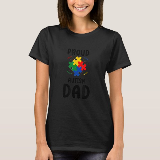 Cool Puzzle Piece Autism Support Awareness T Shirt (Framsida)
