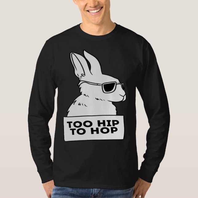 cool rabbit bunny hip hop sunglasses chill t shirt (Framsida)