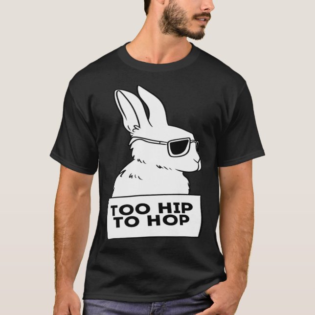 cool rabbit bunny hip hop sunglasses chill t shirt (Framsida)