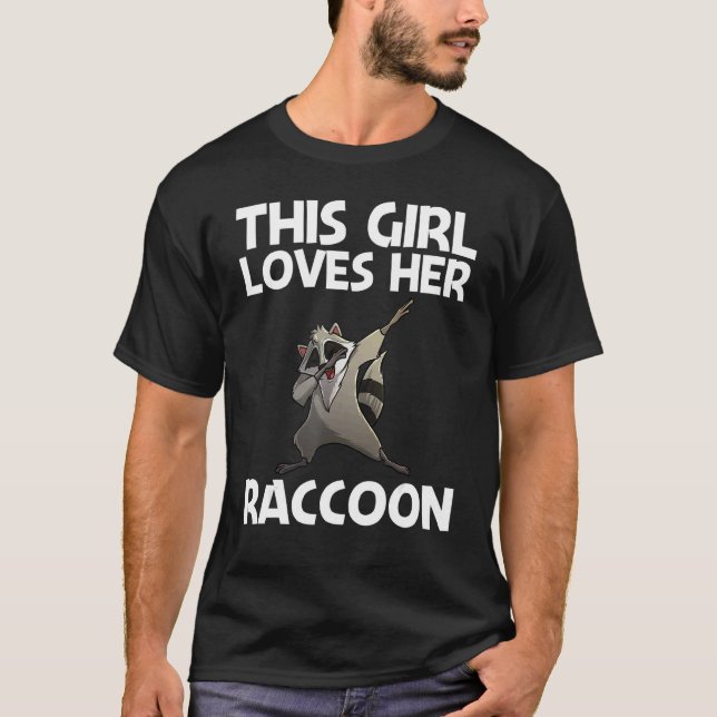 Cool Raccoon For Girls Kid Trash Panda Animal Wild T Shirt (Framsida)
