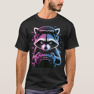 Cool Raccoon Gaming Video T Shirt