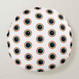 Cool Rainbow Eyes Rund Kudde
