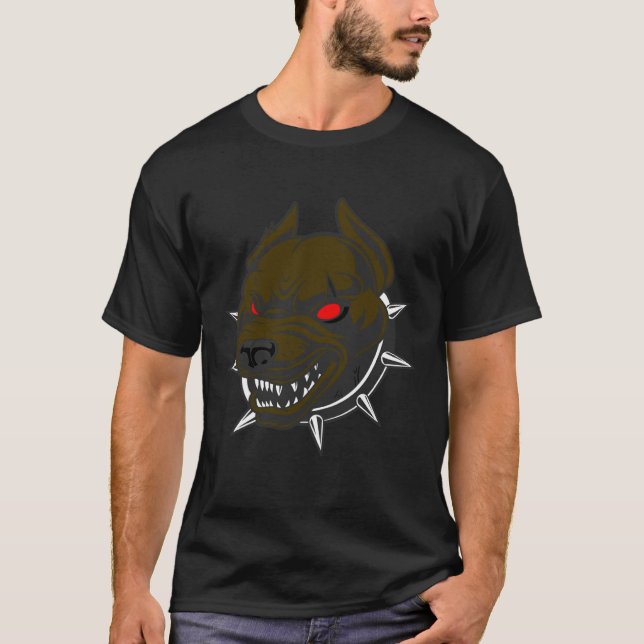 Cool rasande pitbull för hund t shirt (Framsida)