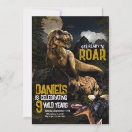 Cool Realistisk Dinosaurie Födelsedags Vild Inbjud