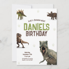 Cool Realistisk Dinosaurie Födelsedagsinbjudan Inbjudningar