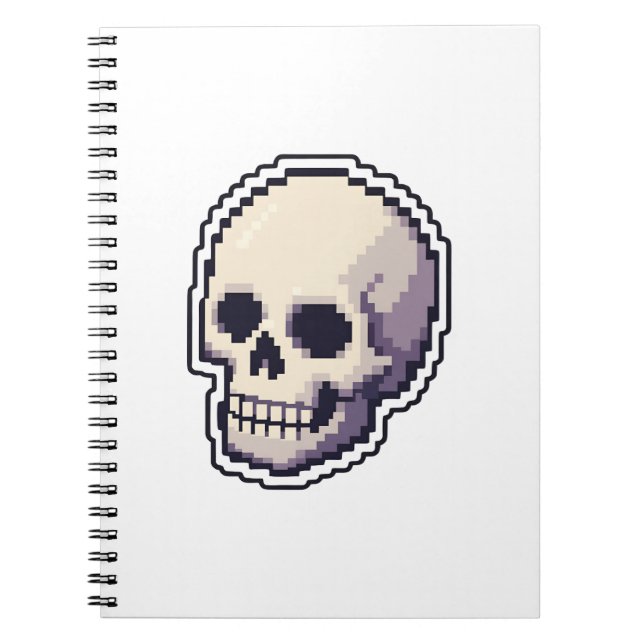 Cool ReCool Retro Pixel Art Dödskalle iPad Smart C Anteckningsbok (Framsidan)