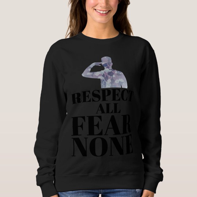 Cool Respect All Fear None Military Paratroopers T Shirt (Framsida)