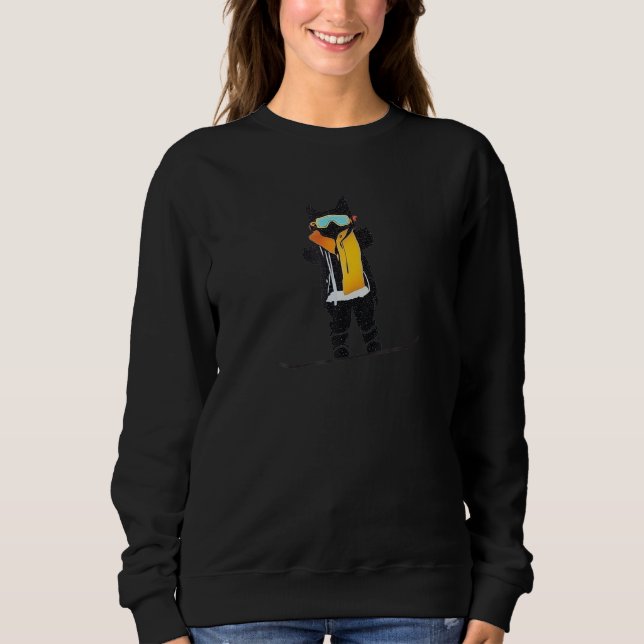 Cool Retro 80S Snowboard Ski Lover Cat Lover Mount T Shirt (Framsida)