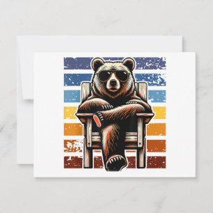 Cool Retro Bear i solglasögon 70-tal 80-tal 90-tal Tack Kort
