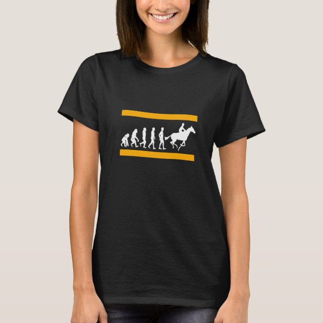 Cool Retro Evolution Av En Hästracer   Present T Shirt (Framsida)