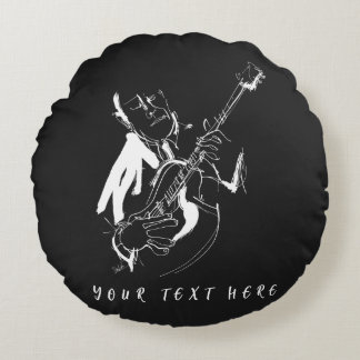 Cool Retro Guitarist Custom Name(名入れ対応) Rund Kudde