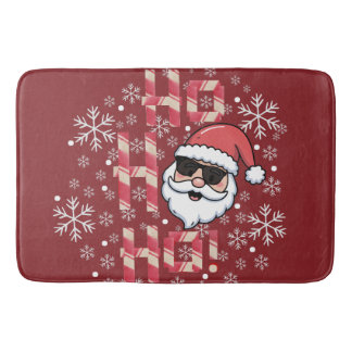 Cool Retro Jul Tomte Stjärna Ornament Badrumsmatta