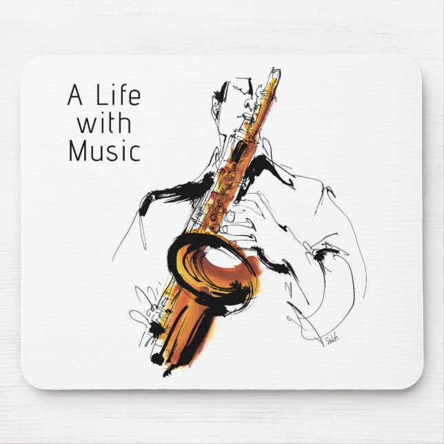 Cool Retro Man Playing Alto Saxophone - Jazz Musmatta (Framsidan)