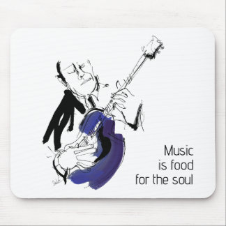 Cool Retro Man Playing Guitar - Jazz Music Art Musmatta