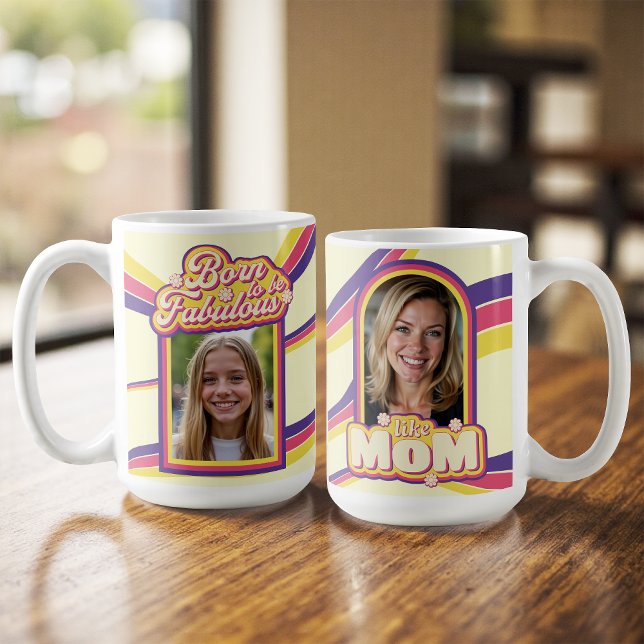 Cool Retro Mom Citat Typografi Foto Mors Dag Kaffemugg (Skapare uppladdad)