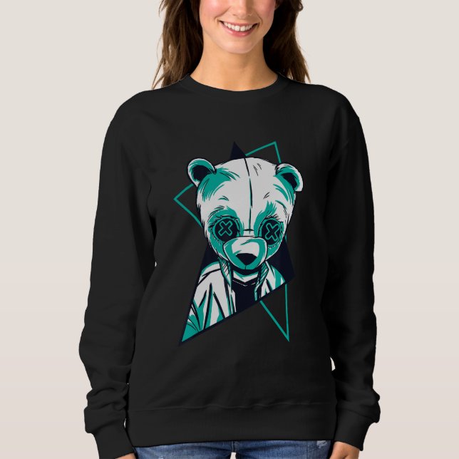 Cool Retro Panda T Shirt (Framsida)