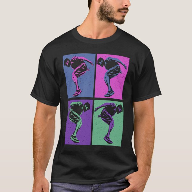 Cool Retro Parkour  Free Running Parkour T Shirt (Framsida)