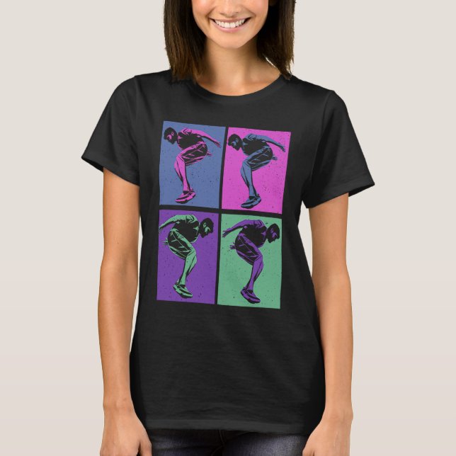 Cool Retro Parkour  Free Running Parkour T Shirt (Framsida)