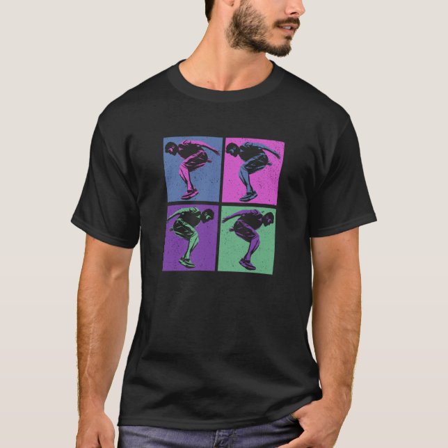 Cool Retro Parkour Free Running Parkour T Shirt (Framsida)