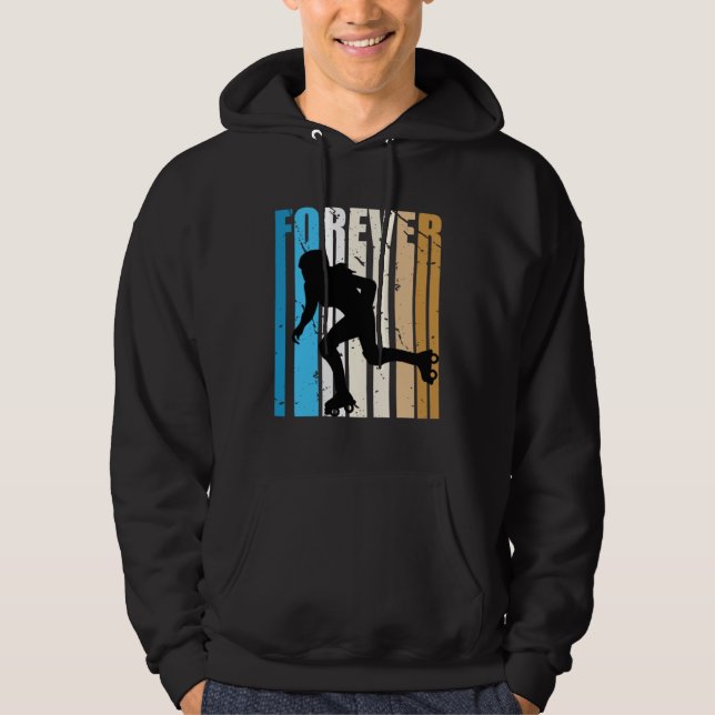 Cool Retro Roller Skating Fan Loves Bday Roller Gi Hoodie (Framsida)