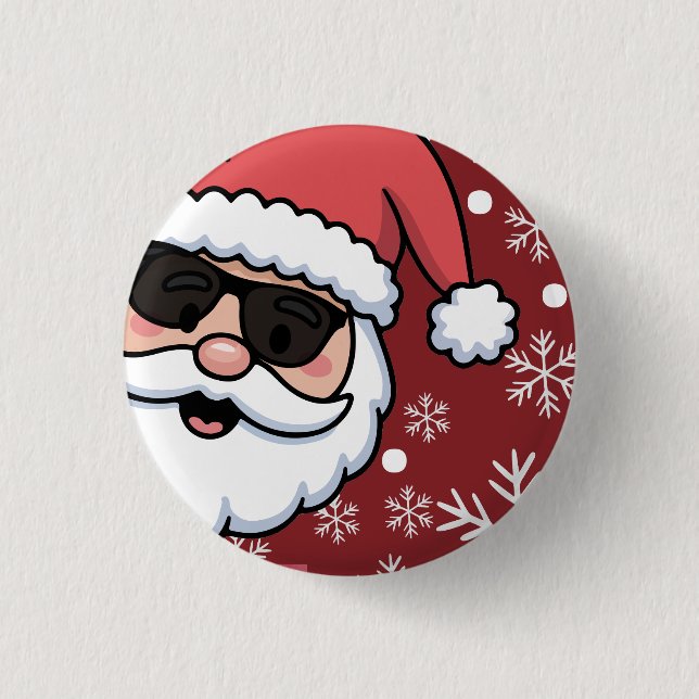 Cool Retro Santa julservett Knapp (Framsida)
