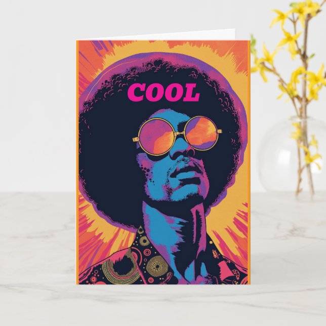 Cool/Retro Välkomstkort Kort (Gul blomma)