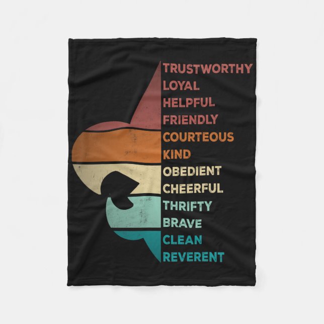 Cool Retro Vintage stil Spejarscout lag  Fleecefilt (Framsidan)