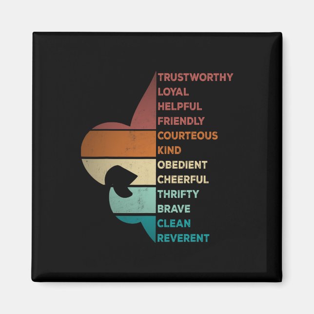 Cool Retro Vintage Style Scouting Law  Magnet (Framsidan)