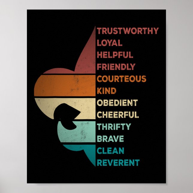 Cool Retro Vintage Style Scouting Law  Poster (Framsidan)