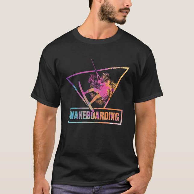Cool Retro Wakeboarding For Wakeboard T Shirt (Framsida)