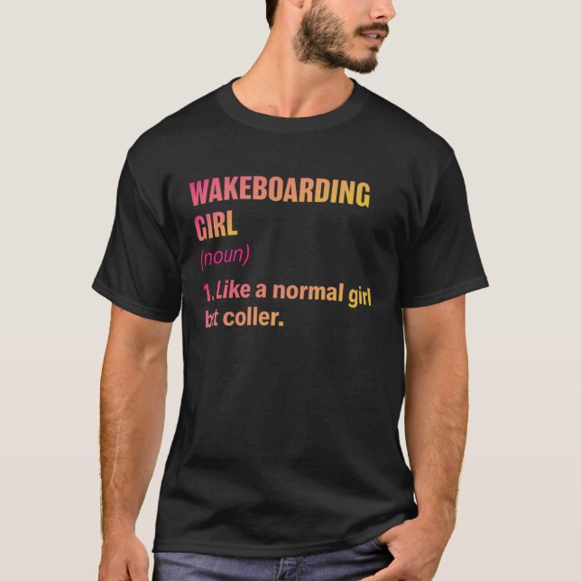 Cool Retro Wakeboarding Graphic For Wakeboard T Shirt (Framsida)