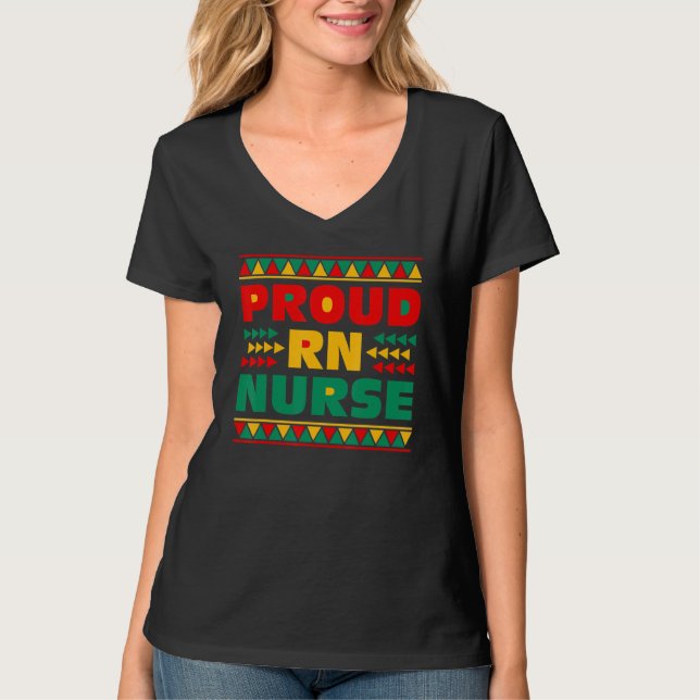 Cool RN Nurse for Black History Month T Shirt (Framsida)