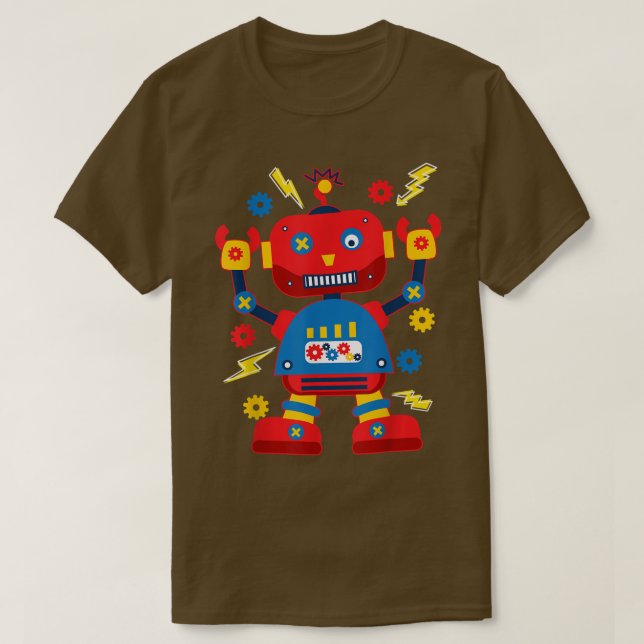 Cool Robotics Engineer Robot Kids  T Shirt (Design framsida)