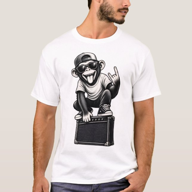Cool Rockstar Apa  T Shirt (Framsida)
