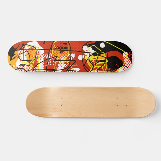 Cool röd abstraktion skateboard bräda 21,5 cm (Horz)