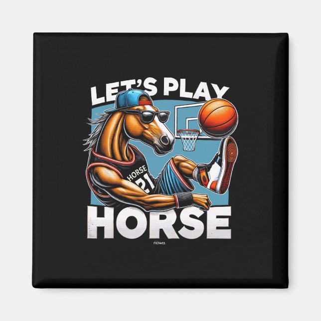 Cool Roligt Skelett Häst Sparkar Ll - Låt oss Spel Magnet (Framsidan)