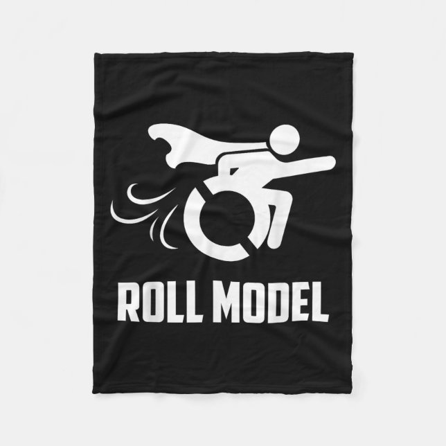 Cool Roll Model _ Funny Handicapped Person Wheelch Fleecefilt (Framsidan)