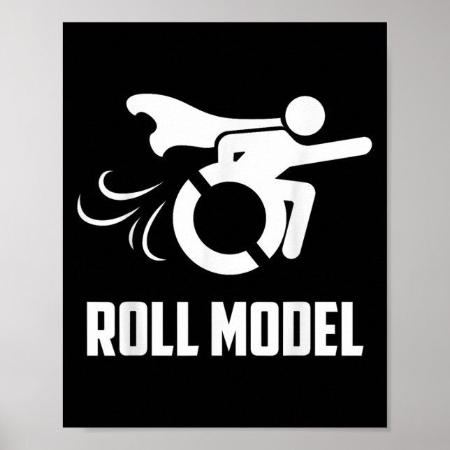Cool Roll Model _ Funny Handicapped Person Wheelch Poster (Framsidan)