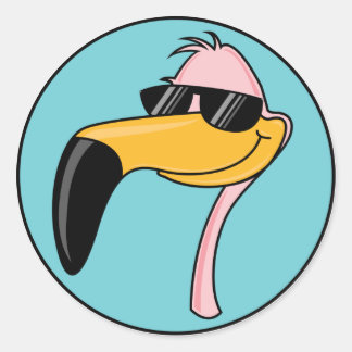 cool rosa flamingo i solglasögon runt klistermärke
