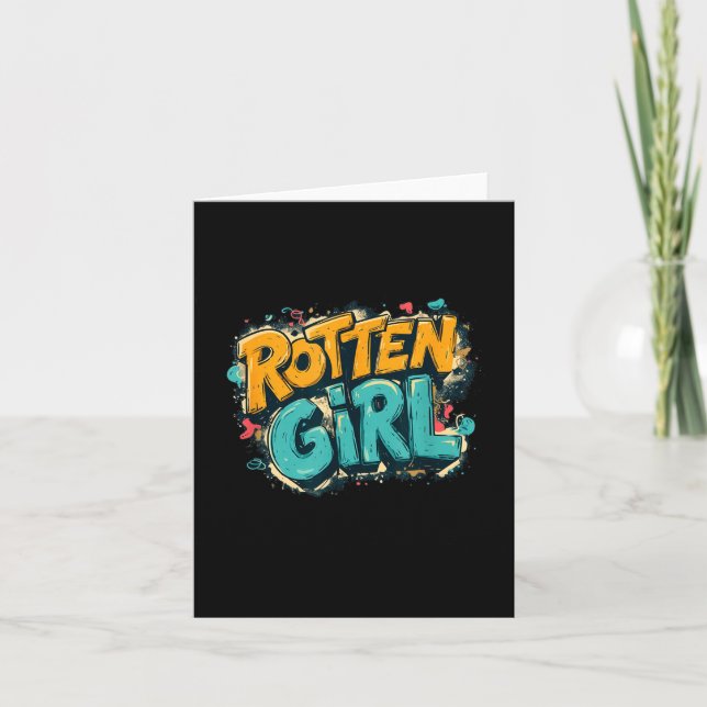 Cool Rotten Tjej i Graffiti Stil Kort (Framsida)